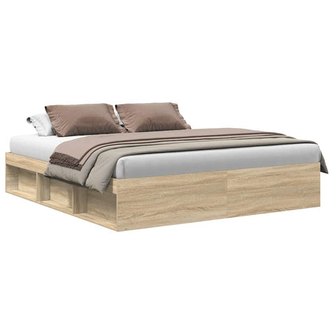 vidaXL Bed Frame without Mattress Sonoma Oak 180x200 cm Super King Super King Size