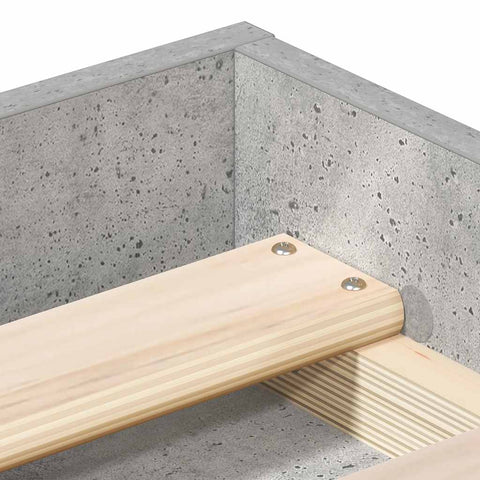 vidaXL Bed Frame without Mattress Concrete Grey 180x200 cm Super King Super King Size