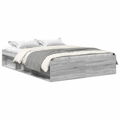 vidaXL Bed Frame without Mattress Grey Sonoma 120x190 cm Small Double Small Double