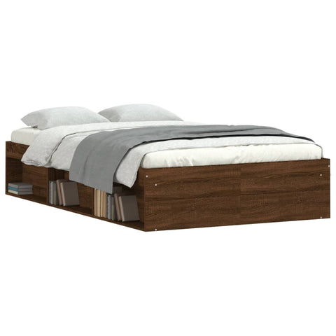 vidaXL Bed Frame without Mattress Brown Oak 120x190 cm Small Double Small Double