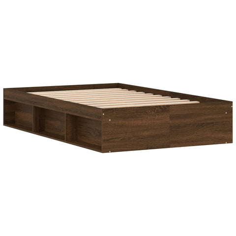 vidaXL Bed Frame without Mattress Brown Oak 120x190 cm Small Double Small Double