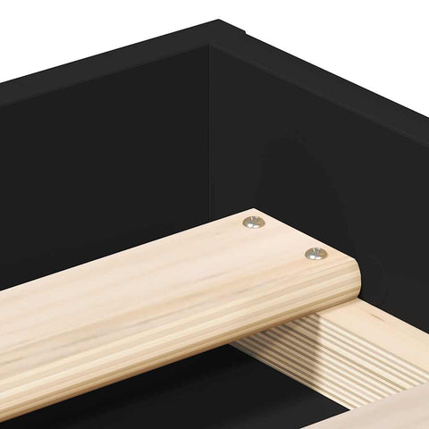 vidaXL Bed Frame without Mattress Black 140x190 cm