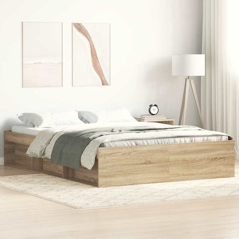 vidaXL Bed Frame without Mattress Sonoma Oak 140x190 cm