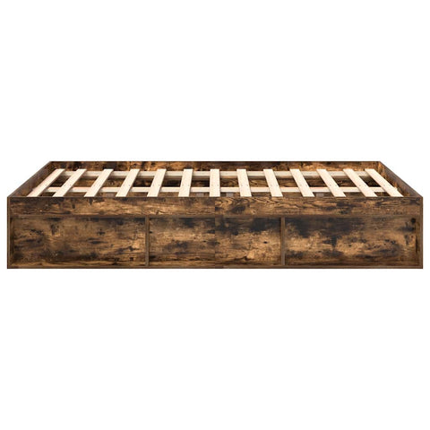 vidaXL Bed Frame without Mattress Smoked Oak 140x190 cm