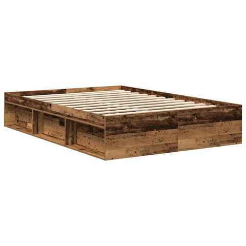 vidaXL Bed Frame without Mattress Smoked Oak 140x190 cm