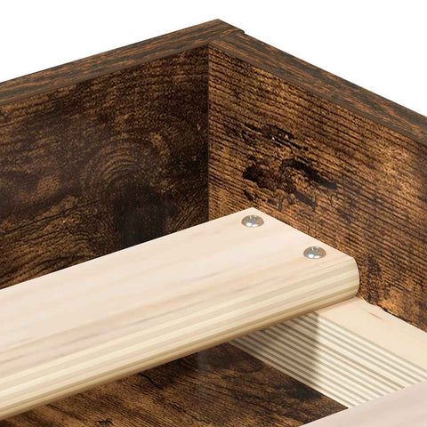 vidaXL Bed Frame without Mattress Smoked Oak 140x190 cm