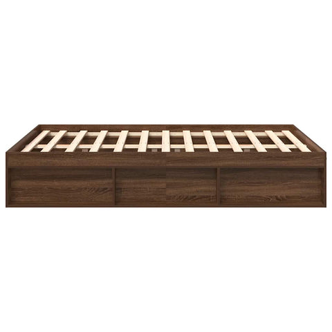 vidaXL Bed Frame without Mattress Brown Oak 140x190 cm