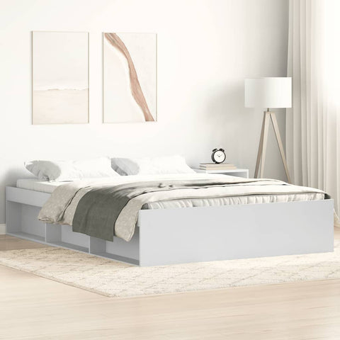 vidaXL Bed Frame without Mattress White 135x190 cm Double Double
