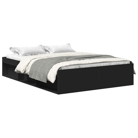 vidaXL Bed Frame without Mattress Black 135x190 cm Double Double