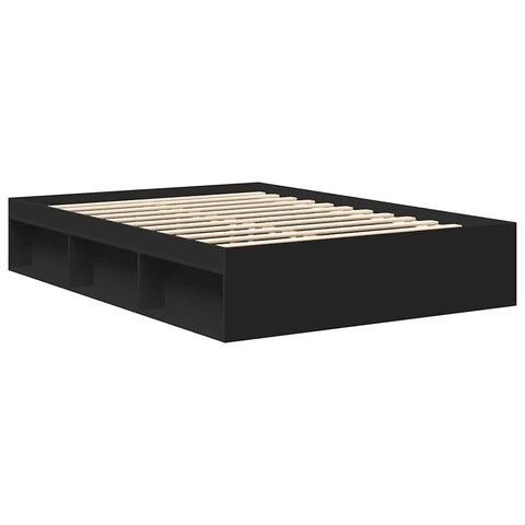 vidaXL Bed Frame without Mattress Black 135x190 cm Double Double