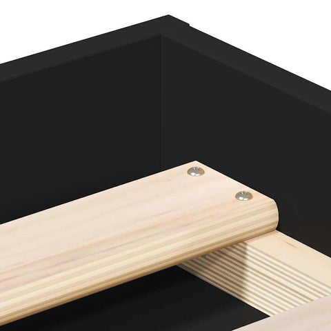 vidaXL Bed Frame without Mattress Black 135x190 cm Double Double