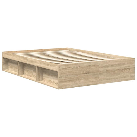 vidaXL Bed Frame without Mattress Sonoma Oak 135x190 cm Double Double