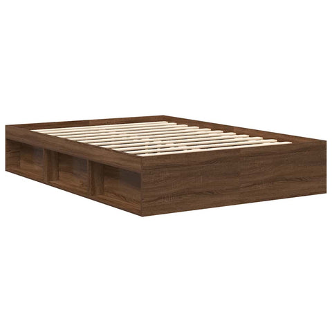 vidaXL Bed Frame without Mattress Brown Oak 135x190 cm Double Double