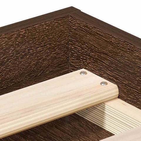vidaXL Bed Frame without Mattress Brown Oak 135x190 cm Double Double
