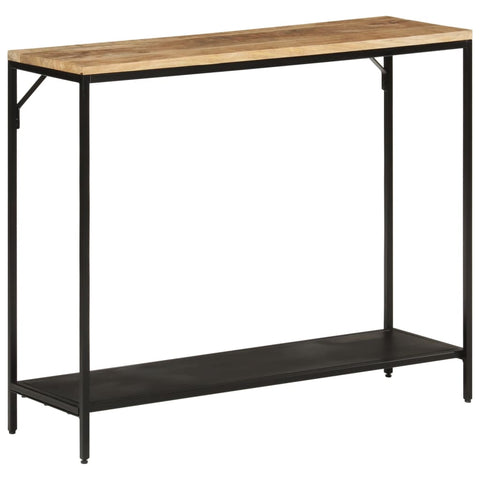 vidaXL Console Table 90x30x75 cm Solid Rough Mango Wood and Iron