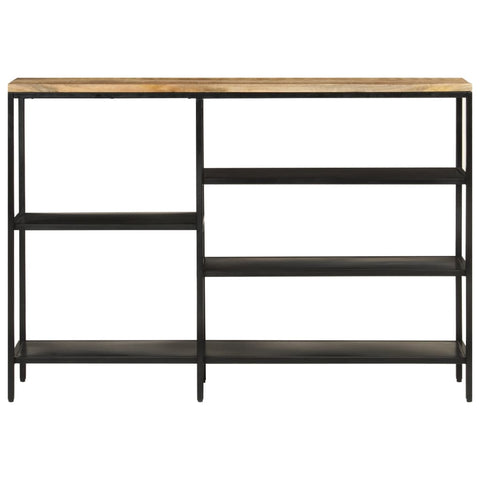 vidaXL Console Table 110x30x75 cm Solid Rough Mango Wood and Iron