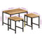vidaXL Nesting Coffee Tables 3 pcs Solid Rough Mango Wood and Iron