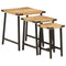 vidaXL Nesting Coffee Tables 3 pcs Solid Wood Mango and Iron