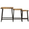 vidaXL Nesting Coffee Tables 3 pcs Solid Wood Mango and Iron