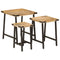 vidaXL Nesting Coffee Tables 3 pcs Solid Wood Mango and Iron