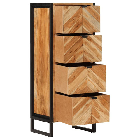 vidaXL Bathroom Cabinet 40x30x100 cm Solid Wood Acacia and Iron