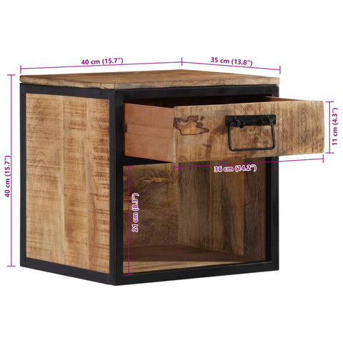 vidaXL Bedside Cabinet 40x35x40 cm Solid Wood Mango