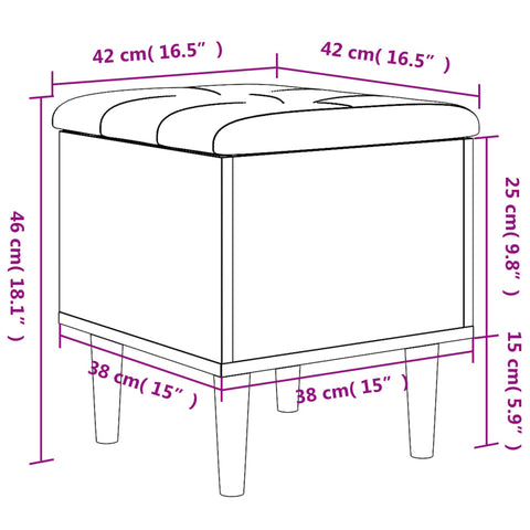 vidaXL Storage Bench White 42x42x46 cm Engineered Wood