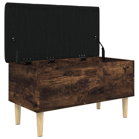 vidaXL Storage Bench Smoked Oak 82x42x46 cm Engineered Wood