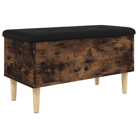 vidaXL Storage Bench Smoked Oak 82x42x46 cm Engineered Wood