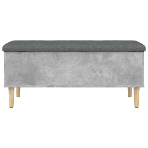 vidaXL Storage Bench Concrete Grey 102x42x46 cm Engineered Wood
