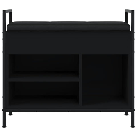 vidaXL Shoe Bench Black 65.5x32x57.5 cm Engineered Wood