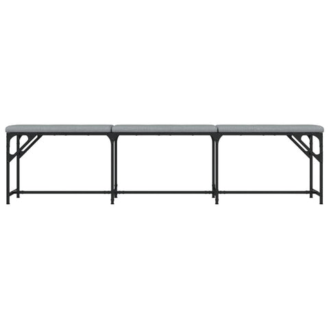vidaXL Dining Bench Light Grey 186x32x45 cm Steel and Fabric