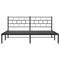 vidaXL Metal Bed Frame without Mattress with Headboard Black 193x203cm