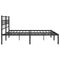 vidaXL Metal Bed Frame without Mattress with Headboard Black 193x203cm