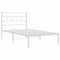 vidaXL Metal Bed Frame without Mattress with Headboard White 80x200cm