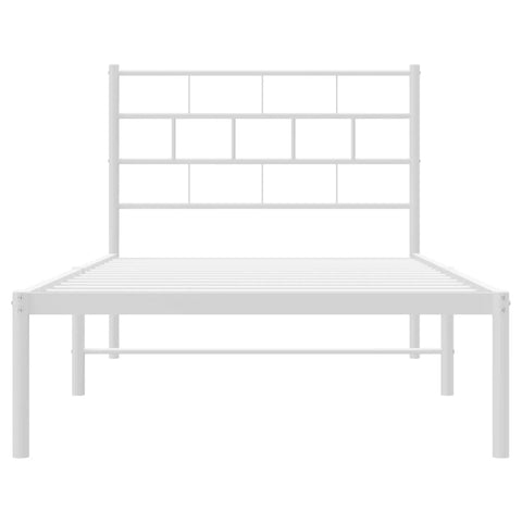 vidaXL Metal Bed Frame without Mattress with Headboard White 80x200cm