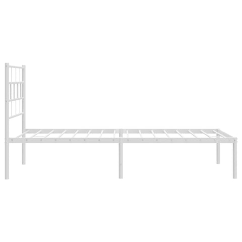 vidaXL Metal Bed Frame without Mattress with Headboard White 80x200cm