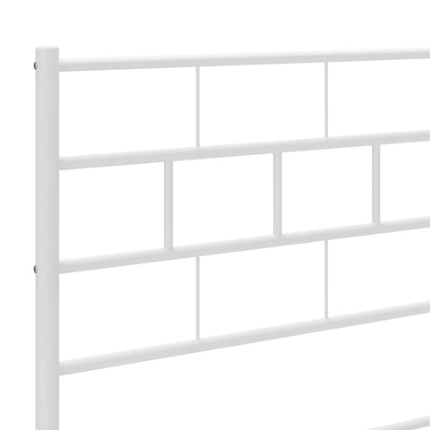 vidaXL Metal Bed Frame without Mattress with Headboard White 80x200cm