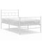 vidaXL Metal Bed Frame without Mattress with Footboard White 90x200cm