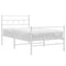 vidaXL Metal Bed Frame without Mattress with Footboard White 90x200cm