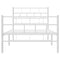 vidaXL Metal Bed Frame without Mattress with Footboard White 90x200cm