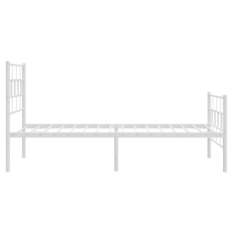 vidaXL Metal Bed Frame without Mattress with Footboard White 90x200cm