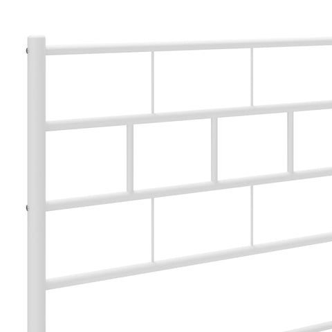 vidaXL Metal Bed Frame without Mattress with Footboard White 90x200cm