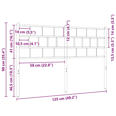 vidaXL Metal Replace Headboard White 120 cm