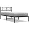 vidaXL Metal Bed Frame without Mattress with Headboard Black 90x190cm