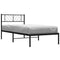 vidaXL Metal Bed Frame without Mattress with Headboard Black 90x190cm