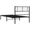 vidaXL Metal Bed Frame without Mattress with Headboard Black 90x190cm