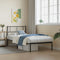 vidaXL Metal Bed Frame without Mattress with Headboard Black 90x190cm