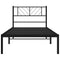 vidaXL Metal Bed Frame without Mattress with Headboard Black 100x200cm