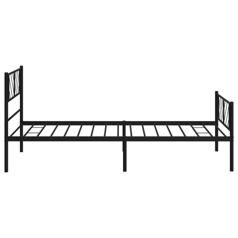 vidaXL Metal Bed Frame without Mattress with Footboard Black 80x200cm